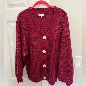 Pepaloves Square Neck Buttoned Sweater Medium